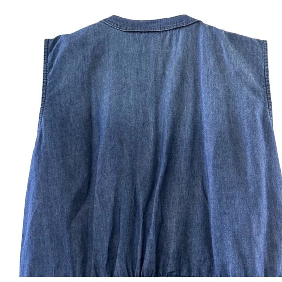 Faded Glory Womens Sleeveless Denim Dress 2X Dark Wash 100% Cotton - Picture 7 of 12